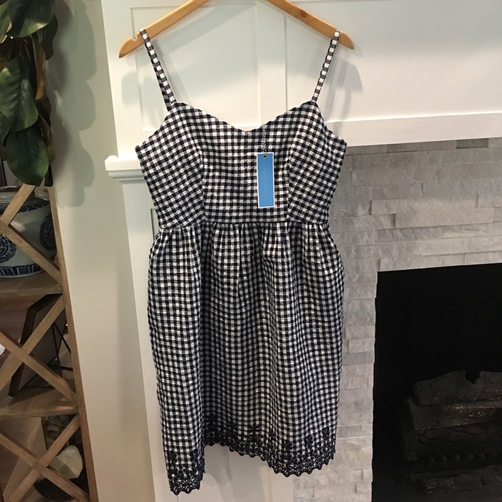 Draper James Black and White Gingham Sundress